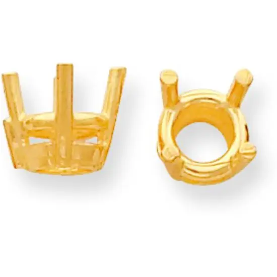 14K Gold 4 Prong Round Heavy Basket Setting 7mm {1}