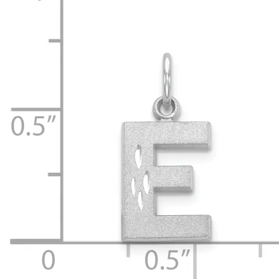 14K White Gold Initial E Charm Jewelry FindingKing 20mm x 10mm {3}