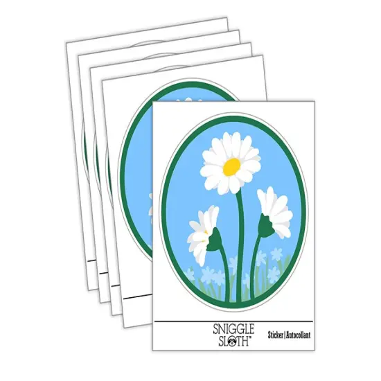 Summer Daisy Trio Waterproof Vinyl Phone Tablet Laptop Water Bottle Sticker Set - 5 Pack {2}