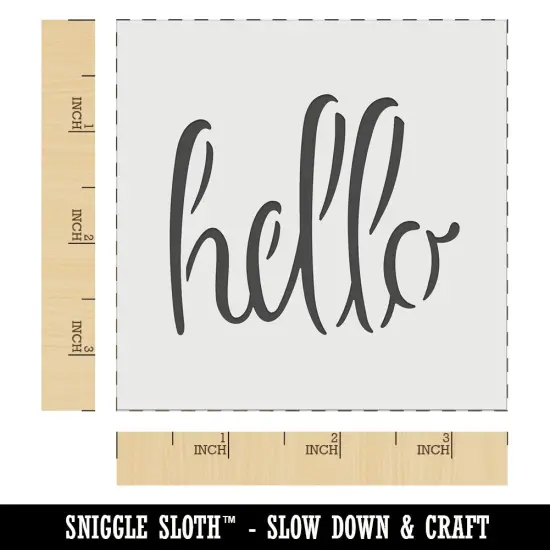 Hello Script Wall Cookie DIY Craft Reusable Stencil {6}