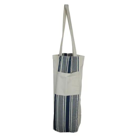 Avon 25" Blue and White Striped Hanging Storage Tote Bag {1}