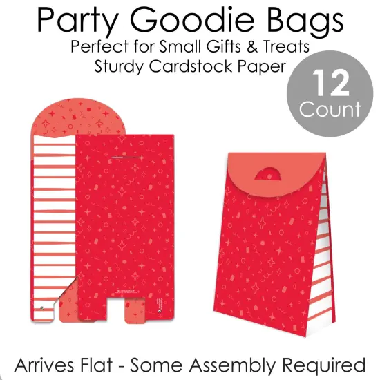 Big Dot of Happiness Red Confetti Stars - Simple Gift Favor Bags - Party Goodie Boxes - Set of 12 {7}
