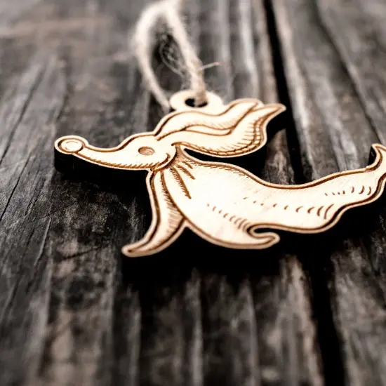 Ornament - Zero - Raw Wood 3x3in {2}