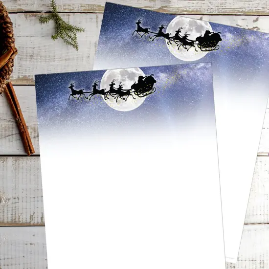 Great Papers! Moonlight Santa Holiday Letterhead, Invitations and Announcements, Printer Friendly, 8.5"x11", 50 Pack {2}