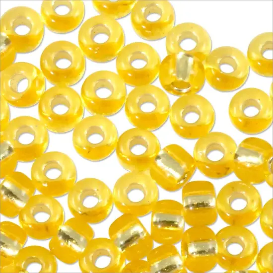 Miyuki Round Rocaille Seed Bead 8/0 Silver Lined Light Gold {3}