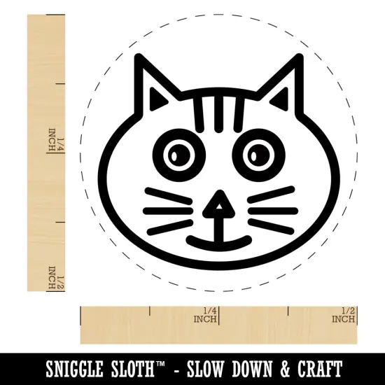 Charming Cat Face Self-Inking Rubber Stamp for Stamping Crafting Planners Pink {1}