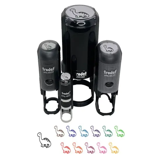 Baby Nursery Brontosaurus Dinosaur Self-Inking Rubber Stamp Ink Stamper for Stamping Crafting Planners Brown {2}