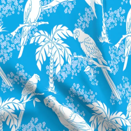 Various Fabrics by the Yard or Fat Quarter Tropical Paradise Birds Palm Trees Bright Exotic Beach Custom Printed Fabric by Spoonflower {5}