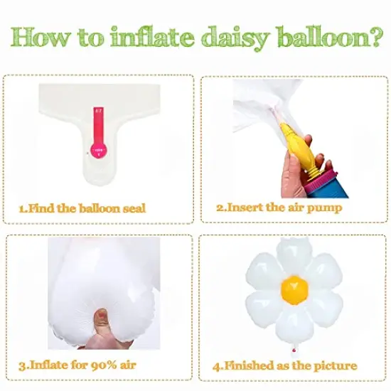 157-Piece Daisy Balloon Garland Arch Kit - White Groovy Daisy Flower and Macaron Pastel Balloons for Baby Shower, Daisy Theme Wedding, Girls' Birthday, and Boho Party Decorations {5}