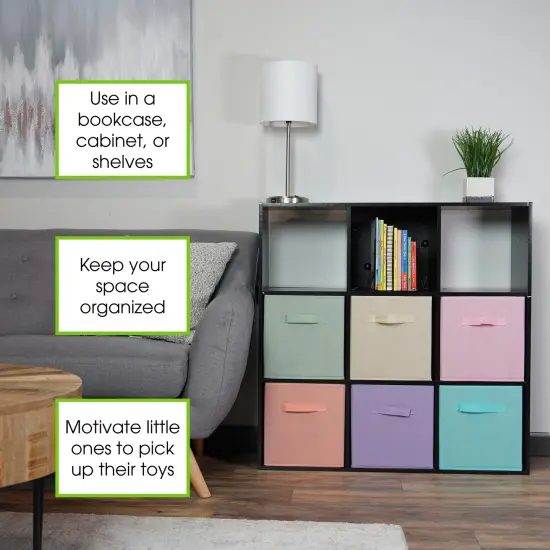 7Penn 6pk Pastel 10in Square Collapsible Fabric Storage Cubes Organizer Bins {5}