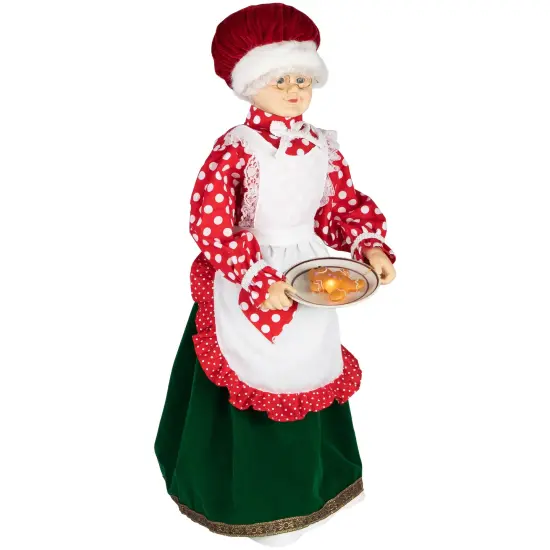 Northlight 24" Animated and Musical Mrs. Claus with Gingerbread Cookie Christmas Figure Red {6}
