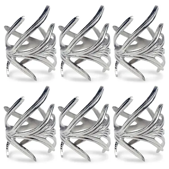 DII Antique Silver Branch Napkin Ring (Set of 6) {1}