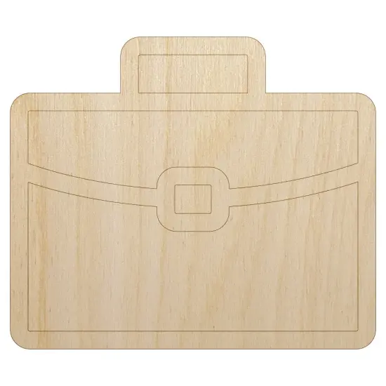 Brief Case Work Icon Unfinished Wood Shape Piece Cutout for DIY Craft Projects {7}