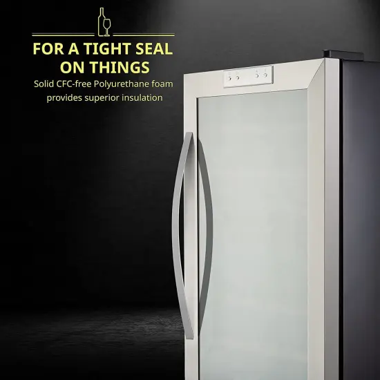 Schmecke 33-Bottle Dual Zone Wine Fridge, Freestanding Wine Refrigerator, Small Wine Cooler Stainless Steel {3}