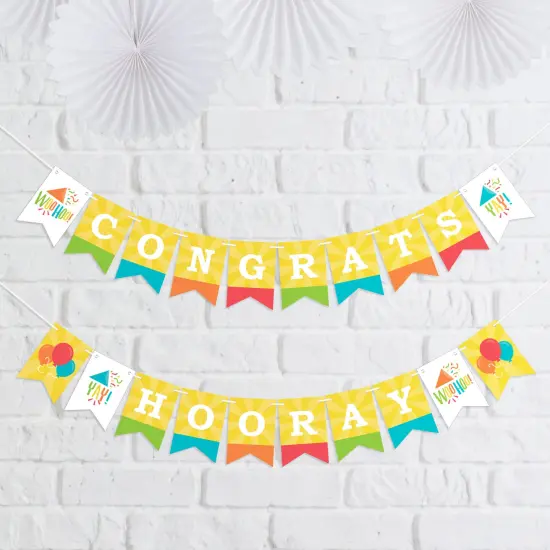 Big Dot of Happiness Congrats - Congratulations Mini Pennant Banner - Congrats Hooray {1}