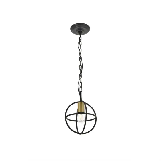 Octavia 1 light Brass and Dark Brown Pendant {3}