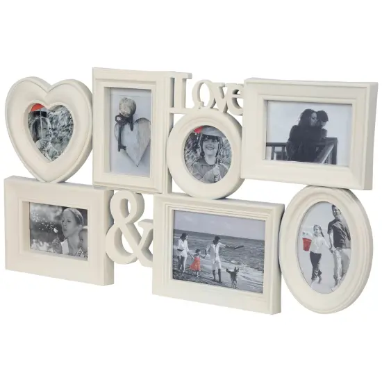 Northlight Multi-Sized "Love" Collage Picture Wall Frame - 26.5" - White {5}