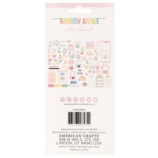 American Crafts Rainbow Avenue Ephemera Die-Cuts 70/Pkg-Icons, Rose Gold {3}