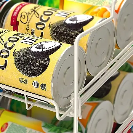 Alloy Steel Supreme Stackable Can Rack Organizer, White {4}