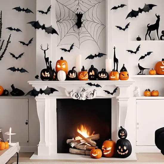 Wrapables 3D Bat Decorative Wall Decor Stickers, Decals for Halloween, Parties (60 pcs) {5}