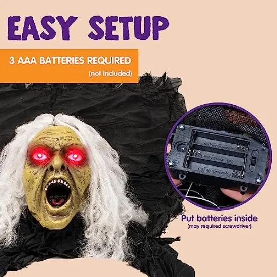 Halloween Outdoor Decoration Grounderbreaker with Sound Effect, Scary Halloween Props Décor Best Halloween Decorations, Haunted House Outdoor, Lawn, Yard Decor {6}