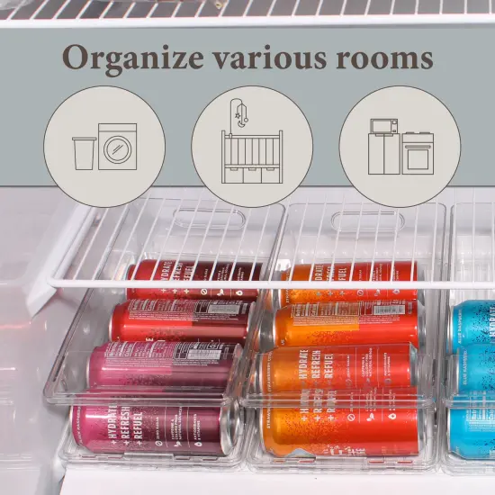 Creekview Home Emporium 4pk Clear Storage Bins - 13.5 x 7.3in Soda Can Organizer {3}