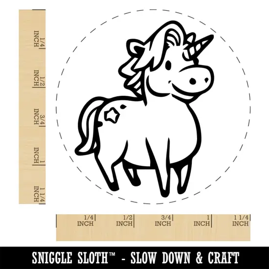 Round Unicorn with Nice Hair Rubber Stamp for Stamping Crafting Planners {1}