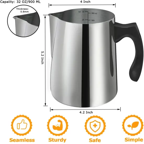 Candle Making Pouring Pot, 32Oz Double Boiler Wax Melting Pot, 304 Stainless Steel Candle Making Pitcher with Heat-Resistant Handle and Dripless Pouring Spout Design {3}