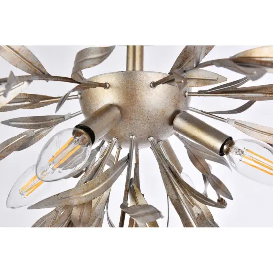 Priscilla 23 inch flush mount in silver leaf {5}