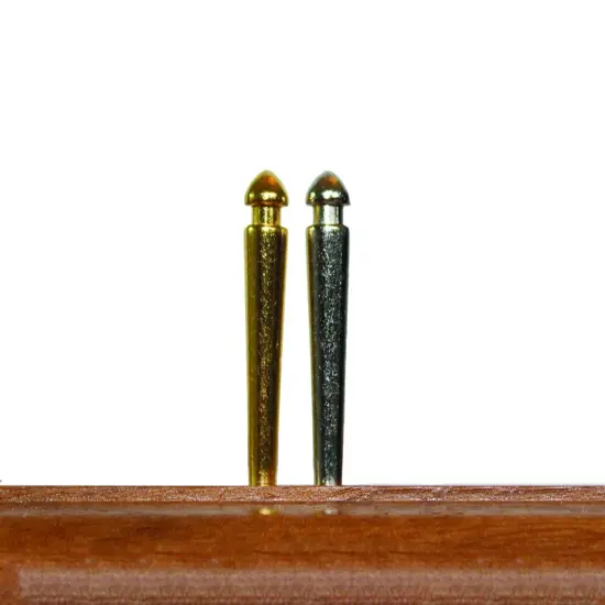 WE Games Premium Tapered Easy Grip Cribbage Pegs - Set of 100 (Brass & Chrome) {2}