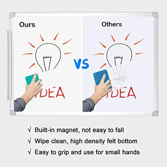 48 Pack ,Mini Dry Erase Erasers, Magnetic Whiteboard Dry Erasers Chalkboard Cleaner Wiper for Kids and Classroom Teacher Supplies, Home and Office (2 x 2 Inch) Green {4}