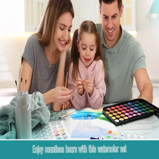Watercolor Paint Set, 36 Colors of Washable Watercolor Paint Includes Watercolor Palette and 3 Paint Brushes. Great Water Color kids paint {3}