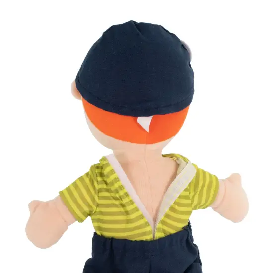 Miniland Fastening Learn To Dress Doll - Male with Navy Hat and Glasses {3}