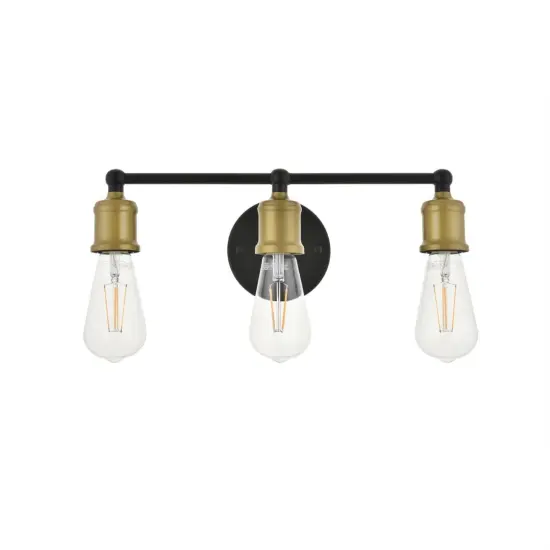 Serif 3 light brass and black Wall Sconce {3}