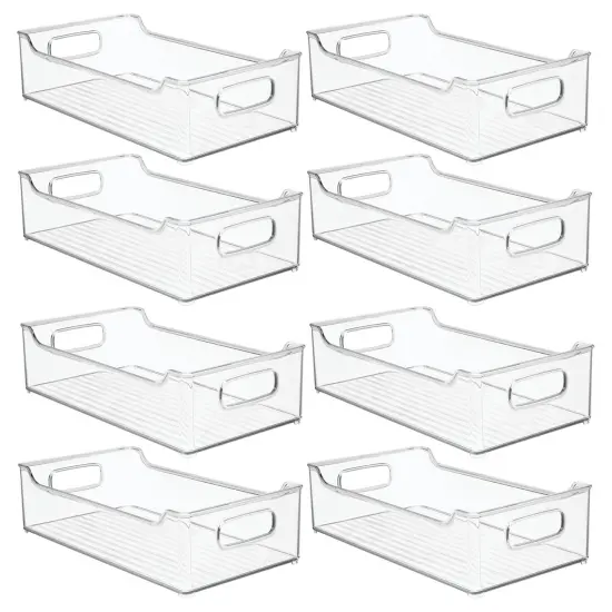 mDesign Kitchen Plastic Storage Organizer Bin, Open Dip Front and Handles {4}