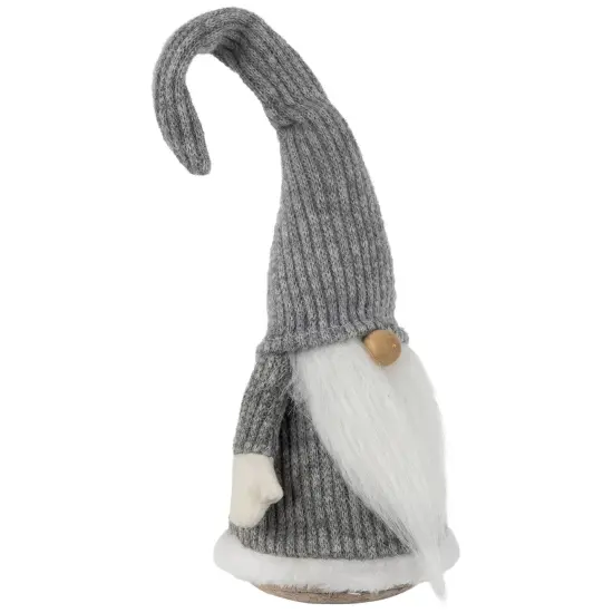 Northlight Standing Knitted Gnome Christmas Figure - 14" - Gray and White {5}