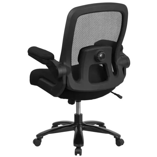 Emma and Oliver Big & Tall 500 lb. Rated Mesh Executive Ergonomic Office Chair with Lumbar Black Fabric/Mesh {4}