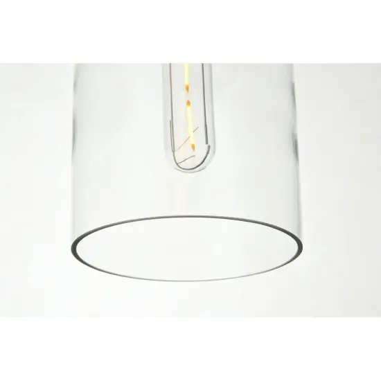 Ashwell 1 Light Black Pendant With Clear Glass {4}