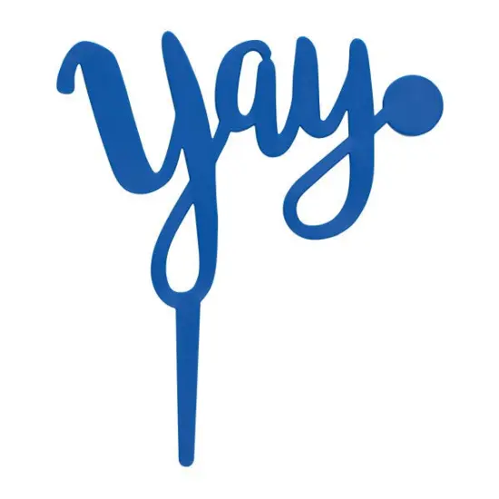 Yay Plastic Candle Holder Cake Topper, 1ct Blue {1}