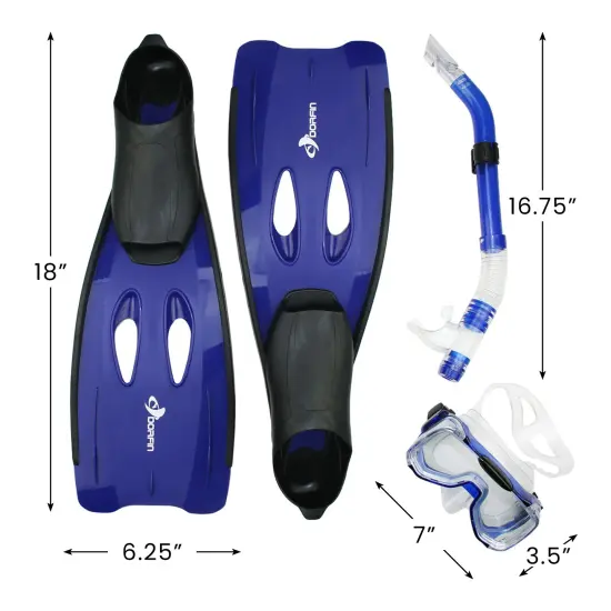 Pool Central 18" Blue and Black Reef Diver Adult Pro Scuba Snorkeling Swimming Pool Set - Extra Small {4}