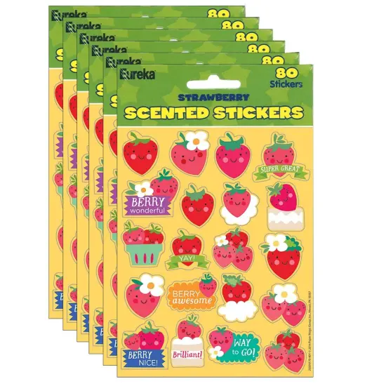 Strawberry Scented Stickers, 80 Per Pack, 6 Packs {2}