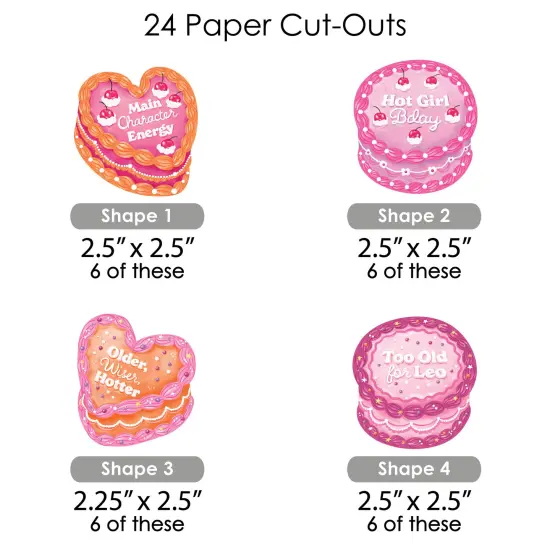 Big Dot of Happiness Hot Girl Bday - DIY Shaped Vintage Cake Birthday Party Cut-Outs - 24 Count {3}