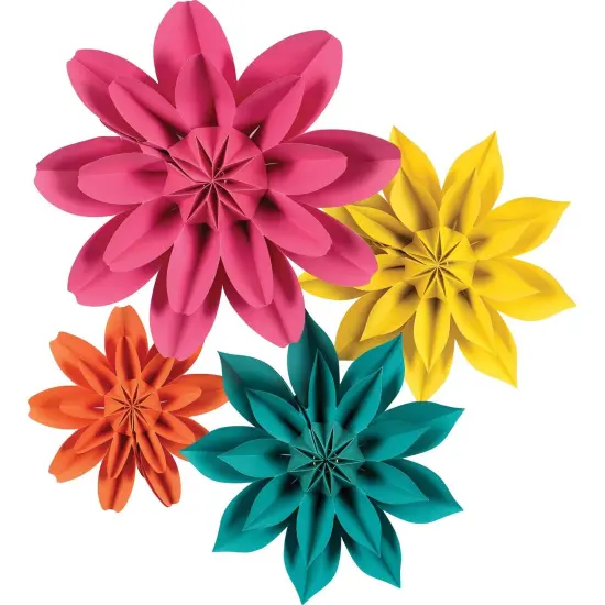 Beautiful Brights Paper Flowers, Pack of 4 {1}