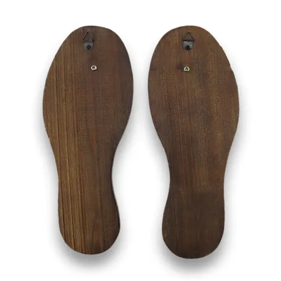 Distressed Finish Antique White Wooden Shoe Sole Wall Pegs {4}