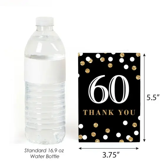 Big Dot of Happiness Adult 60th Birthday - Gold - Birthday Party Thank You Cards (8 count) {4}