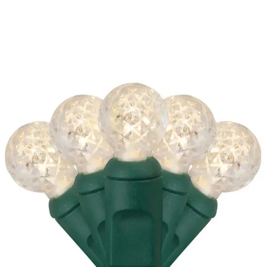 70 Warm White G12 LED String Lights, Green Wire, 4" Spacing {1}