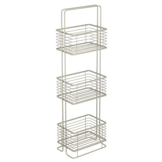 mDesign Slim Metal Wire 3-Tier Standing Bathroom Storage Basket Unit {5}