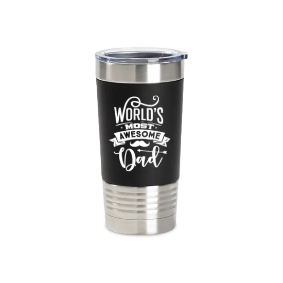 20oz Stainless Steel Tumber with Removable Silicone Sleeve (Black/White) {2}