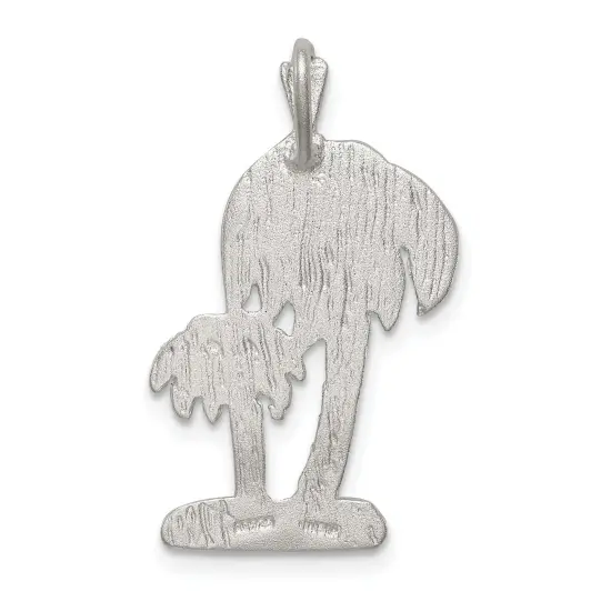 Sterling Silver Palm Trees Pendant Charm FindingKing Jewerly 27mm x 17mm {3}