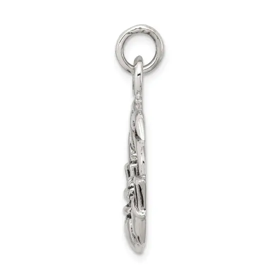 Sterling Silver Antiqued Claddaugh Pendant Charm Love Jewerly 29mm x 21mm {4}